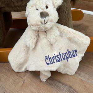 Embroidered Custom baby lovey security blanket